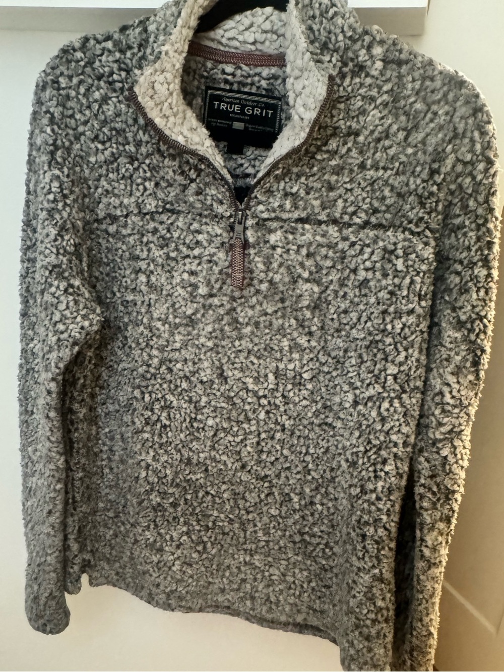 True grit frosted tipped pile 1/4 zip pullover